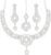 Touchstone Indian Bollywood Desire Enchanting Floral Diamond Studded Look Rhinestone Bridal Designer Jewelry Necklace Set In Gold or White Tone For Women.