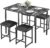 VECELO Kitchen Table and Chairs for 4, Dining Room Set with PU Chairs/Stools, Heavy-Duty Metal Frame, Faux Marble Tabletop, Space-Saving Design for Small Spaces, Easy Assembly, Elegant Black