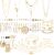 AROIC 38-52PCS Jewelry Set with Necklace Bracelet Layered Ball Dangle Hoop Stud Earrings for Women Jewelry Fashion and Valentine Birthday Party Gift