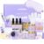 Facial Skin Care Set & Spa Kit, Lavender Spa Gifts for Women, Body & Facial Relaxation Kit, Mothers Day Gift Ideas, Self Care Gifts Birthday Christmas Gifts Includes Face Cream Oil Shower Accessories