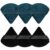 Pimoys 6 Pieces Powder Puff Face Triangle Makeup Puff for Loose Powder Setting Powder Soft Foundation Sponge Makeup Blender Sponge Beauty Makeup Tool, Black and Peacock Blue