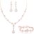 Crysdue Teardrop Bridal Jewelry Set for Wedding Party, Silver/14K/Rose Gold Plated Prom Costume Jewellery for Bride Bridesmaids Women, Cubic Zirconia Necklace Dangle Earrings Bracelet