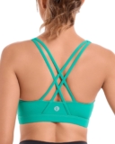 RUNNING GIRL Sports Bras for Women,Criss-Cross Back Padded Strappy Sports Bras Medium Support Workout Bra Push up