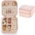 Small Travel Jewelry Case, To Go Portable Jewelry Box, Travel Jewelry Organizer,Portable Jewellery Storage Holder for Rings Earrings Necklace, Gifts for Girls Women with Mirror -Pink