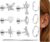 G23 Titanium 10Pcs 16G/18G Stud Earrings Flat Back Tragus Cartilage Earrings Rings Hoops CZ Butterfly Flower Leafage Heart Stud Labret Conch Helix Piercing Jewelry Set