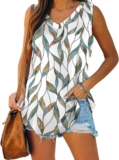 XIEERDUO Womens Tank Tops V Neck Basic Solid Color Casual Flowy Summer Sleeveless