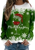 Ugly Christmas Sweater Women Christmas Lights Graphic Ugly Sweaters Tops Casual Long Sleeve Crewneck Pullover