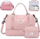 Weekender Bags for Women,Personal Item Travel Bag with Shoes Compartment,Overnight Travel Duffel Bag,Gym Bag,3 Pcs Set