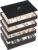 Voova Stackable Jewelry Organizer Tray with Lid, PU Leather Jewelry Storage Holder for Drawer Inserts, Jewellery Display Box Case for Earring Necklace Ring Watch Bracelet (Set of 4, Black)