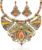 YAZILIND Chunky Necklace Earrings Women’s Bohemian Chain Tribal Jewelry Set Handmade Geometric Charm Bib Choker Necklaces