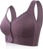 Front Closure Bras for Odler Women Gathering Plush Size Bras Thin Cup Wireless Bras Full Coverage T-Shirt Bralettes