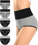 MISSWHO Cotton High Waisted Womens Underwear Soft Stretch Breathable Full Coverage Ladies Panties(Regular & Plus Size)
