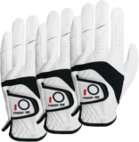 Amy Sport Golf Gloves Men Right Handed Golfer Left Hand 3 Pack Leather All Weather Grip Soft Breathable Flexible for Mens