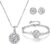 Jewellery Set Heart Pendant Necklace and Earrings Set Cubic Zirconia Jewellery for Women