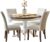 COLAMY Upholstered Parsons Dining Chairs Set of 4, Fabric Dining Room Kitchen Side Chair with Nailhead Trim and Wood Legs – Beige,No Table
