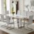 63″ Dining Table Set for 6,White Dining Table Set with Chrome Plate Leg, Faux Marble Kitchen Table and Chairs Set of 6,Modern Dining Room Table Set for Dinner Room,High Glossy,Sturdy Structure