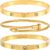 Gold Bracelets for Women – Stackable Bangles with Friendship & Love Theme – Stainless Steel Jewelry Gift for Her