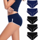 CAILECOTTON Womens Underwear Cotton Briefs for Women Plus Size Panties for Women Pack 2/5