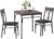 VECELO Kitchen Dining Room Table Set with 2 Chairs for Small Space, Apartment,Metal Steel Frame