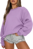 Women’s Sweatshirts Hoodies Crewneck Oversized Fleece Pullover Sweaters Cute Top Y2K Teen Girls Preppy Clothes 2024