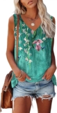 ETCYY Womens Summer Tops Sexy Tie Dye V Neck Tank Top Loose Fit Cute Printed Workout Sleeveless T Shirts