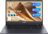 2025 New Laptop Computer, 8GB RAM, 128GB SSD, Quad-Core N5095 Processor Laptop, 14″ HD Display Laptops, Support WiFi 5, Bluetooth 5.0, USB 3.0, Webcam, Pre-Installed Office Pro Plus 2024