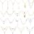 AROIC 20 PCS Pendant Necklace with 14 PCS Gold,6 PCS Sliver,20 styles of necklaces for Women Jewelry Fashion and Valentine Birthday Party Gift