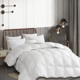 MARTHA STEWART Goose Down Fiber Cotton Comforter Queen Size, Duvet Insert Queen, Ultra-Soft 1cm Breathable Panel Hotel Collection Hypoallergenic Comforter 42oz All Season Medium Warmth 90×90