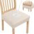 Smiry Waterproof Seat Covers for Dining Room Chairs Set of 6, Stretch Jacquard Removable Washable Chair Seat Slipcovers Protector, No Rear Covers, Beige