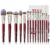BEILI Makeup Brushes 15Pcs Professional Eyeshadow Brush Set Premium Synthetic Makeup Brushes for Liquid, Cream & Powder Eyeshadow(Red)