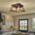 FadimiKoo Flush Mount Ceiling Light Fixtures for Kitchen Hallway, 4-Light Close to Ceiling Lighting, Industrial Farmhouse Square Cage Ceiling Lamp for Dining Room, Living Room, Bulb Not Included