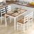 Tangkula Dining Table Set for 4, Solid Wood, Farmhouse Dinette Set w/Rubber Wood Legs, Mid-Century Modern Dining Table and Chairs Set for Kitchen, Dining Room (Brown+White)