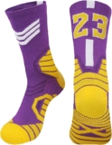 Basketball Socks Men & Women, Athletic Socks Running Socks Compression Cushion Socks Basketball Team Number Socks