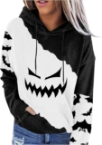 Halloween Sweatshirts for Women Costumes woman 2024 cute Pumpkin face Print Essentials Hoodie Sweatshirts Pullover