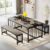 Tribesigns Dining Table Set for 4, Farmhouse Kitchen Table with 2 Benches, 3-Piece Dining Room Table Set with Metal Frame for Breakfast Nook and Small Spaces, Grey