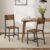 VASAGLE Dining Chair Set of 2, Rustic Wood Chairs with Metal Steel Frame, Easy to Assemble, Comfortable Seat, Modern Farmhouse Chair for Kitchen, Bedroom, Living Room, Rustic Brown and Ink Black