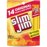 Slim Jim Smoked Meat Sticks, Original Flavor, 6g Protein Per Serving, Snack Size, 0.28 oz. (14 Count)