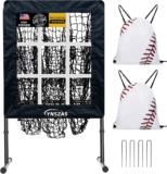 𝑵𝑬𝑾 Baseball Pitching Net with 9 Target Throw Hole Pockets, Professional Height Adjustable Strike Zone for Pitch & Hitting Practice Equipment, Portable Pitcher Training Net for Baseball Gear