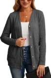 GRECERELLE Women’s Lightweight Cardigan Sweater Casual Long Sleeve Knit Cardigan Open Front Outwear Jacket with Pockets