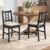 VASAGLE Wooden Dining Chairs, Set of 2, Kitchen and Dining Room Chairs, Removable Cushion, Curved Back, Each Supports 264 lb, Ebony Black UKDC150B01