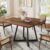 Tribesigns Square Dining Table for 2, 31.5″ Industrial Dinner Table with Metal Base, Kitchen Table for Dining Room, Small Space, Apartment, Rustic Brown & Black