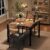 GarveeHome Dining Table Set for 2, Dining Table with 2 Upholstered Chairs, Wood 3-Piece Kitchen Dining Room Table Set with Corner Protector for Small Space, Kitchen, Apartment, Rustic Brown
