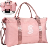 Bridesmaid Gifts, Initial Travel Duffel Bag, Gym Bag, Duffel Bag,Personalized Weekender Bag，Overnight Bag Friend Wedding Girlfriend Birthday Gifts for Women Gifts for Teen Girls (Letter S)