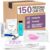 Personal Care Travel Toiletries | 1-Shoppe Amenities Kit | Travel Shaving Set, Toothbrush & Paste, Mouthwash, Makeup Wipes, Swabs, Nail File & Sewing Kit | 150 Pieces