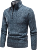 Mylldey Quarter Zip Sweater Men’s Pullover Sweaters Knit Long Sleeve Sweater Mens