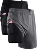 NELEUS Men’s 2 in 1 Running Shorts with Liner,Dry Fit Workout Shorts with Pockets