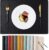 MOSAYT Vinyl Placemats Set of 8-12 X 17 Inch – Faux Leather 100% Waterproof Oil-Proof Wipeable PU Place Mats, Heat Resistant Reversible Table Mats for Kitchen, Dining, Outdoor (Black)