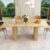 78 Inch Dining Table for 6 8 10, Modern Farmhouse Rectangular Kitchen Table, Long Dining Room Tables with Wood Strip Base for Kitchen Living Room (Natural)