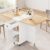 Space Saving Folding Dining Table, Farmhouse Foldable Dining Table with Drawer and 2-Layer Storage Shelf, 6 Wheels Multipose Expandable Kitchen Drop Leaf Table for Small Space (Pear Wood White)