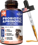 Probiotics & Prebiotics with Enzymes for Dogs and Cats – Digestive Gut Flora Health Pet Food Supplements – Constipation & Diarrhea and Gas Home Remedy – Upset Stomach Relief – Made in USA